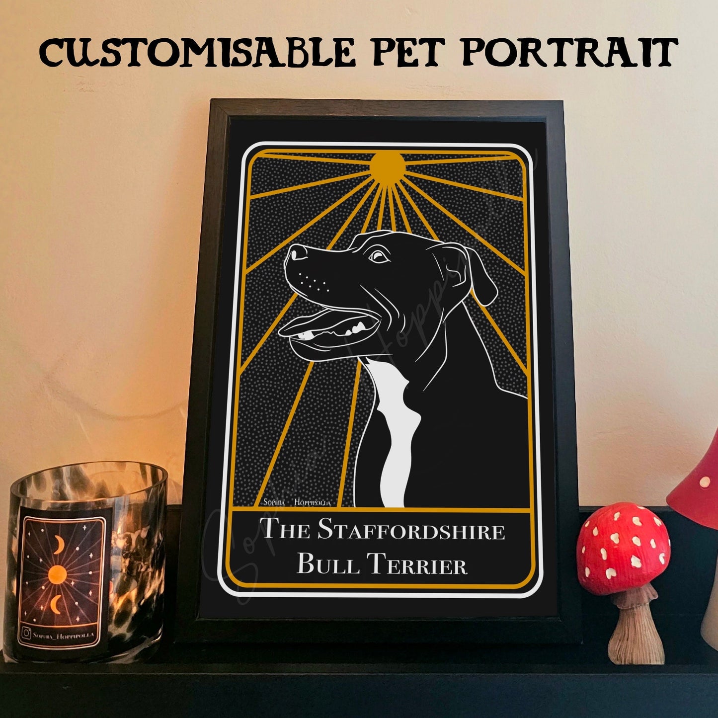 Staffie Portrait Tarot Card Print