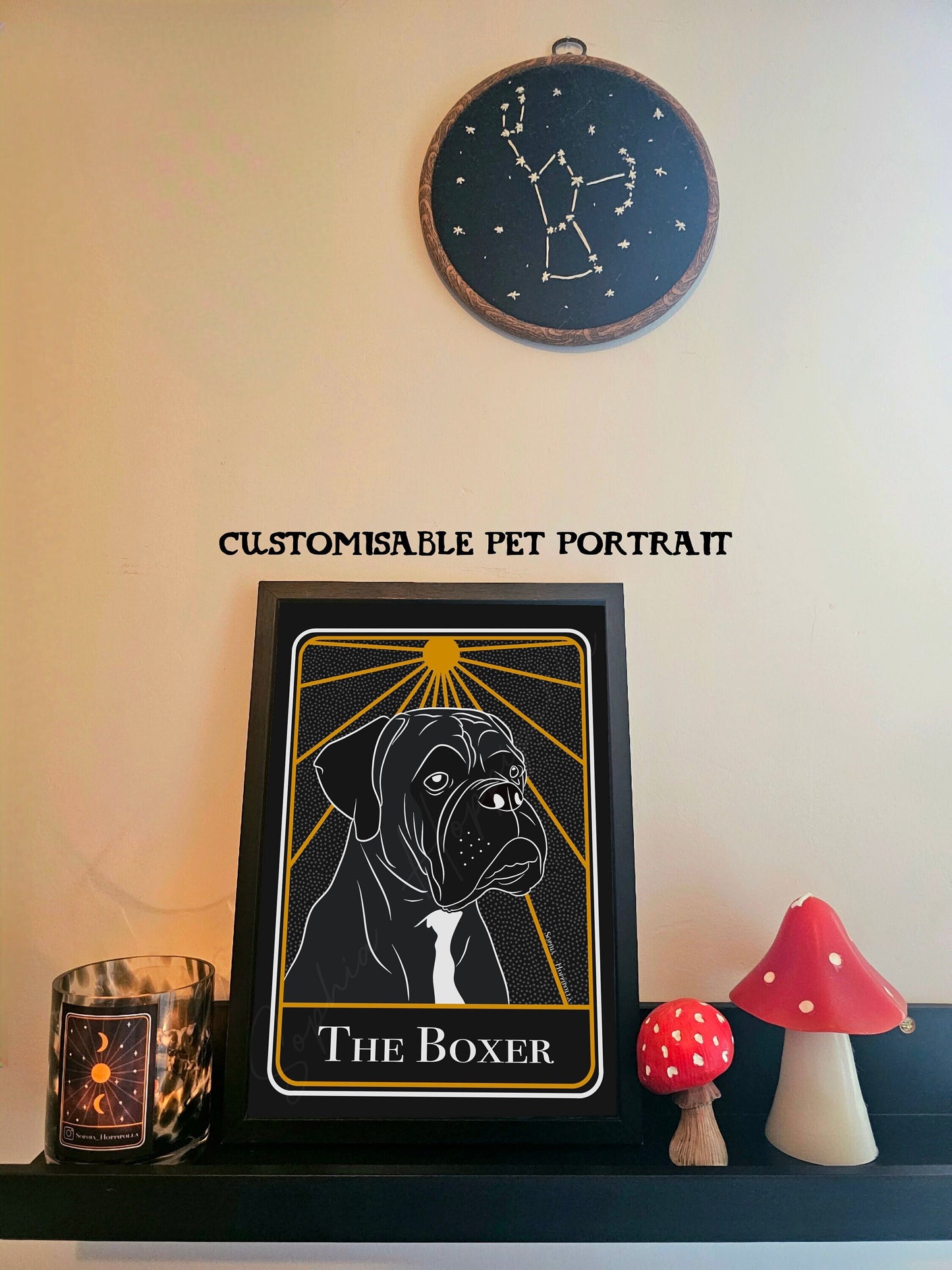 Boxer Portrait Tarot Card Print