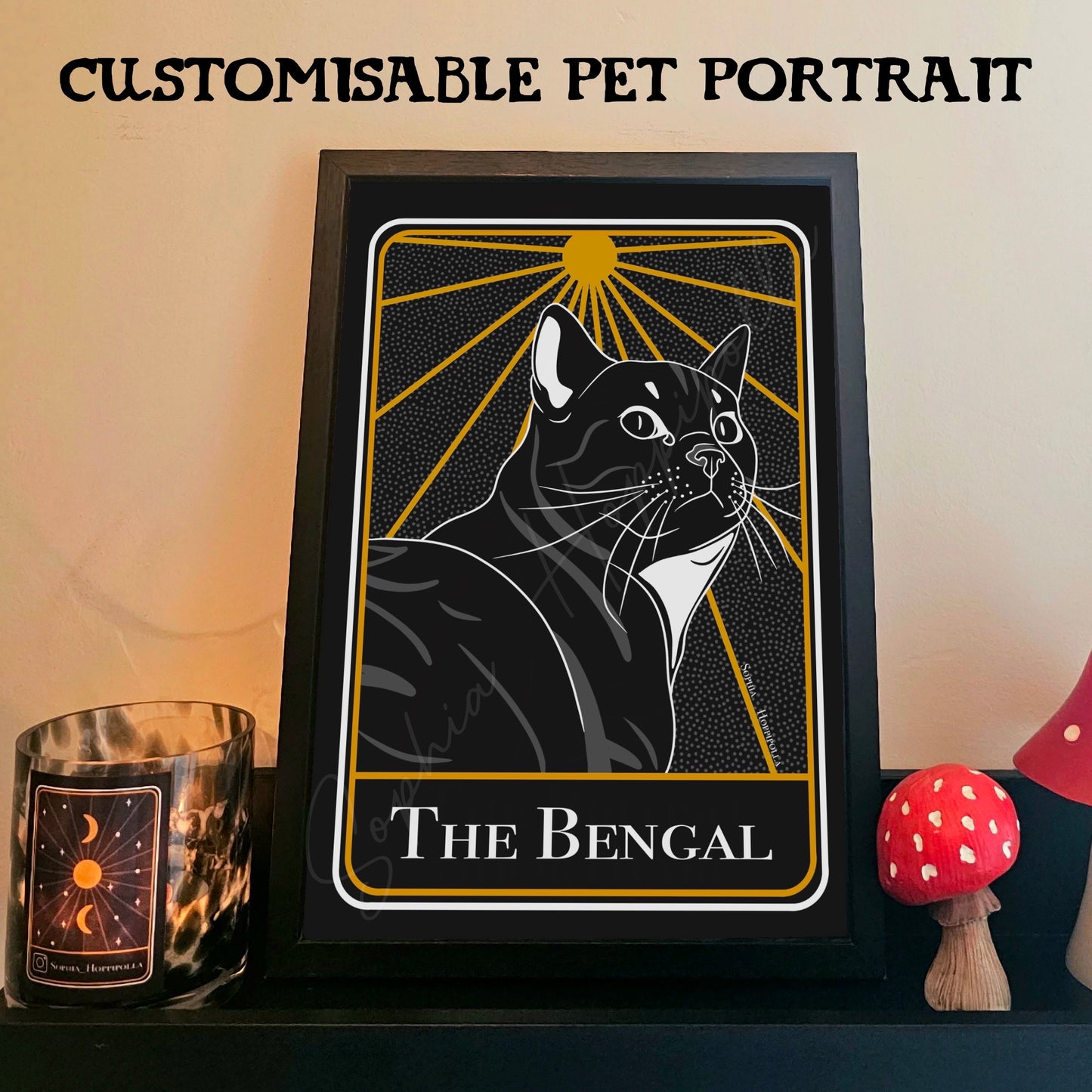Bengal Cat Portrait Tarot Card Print
