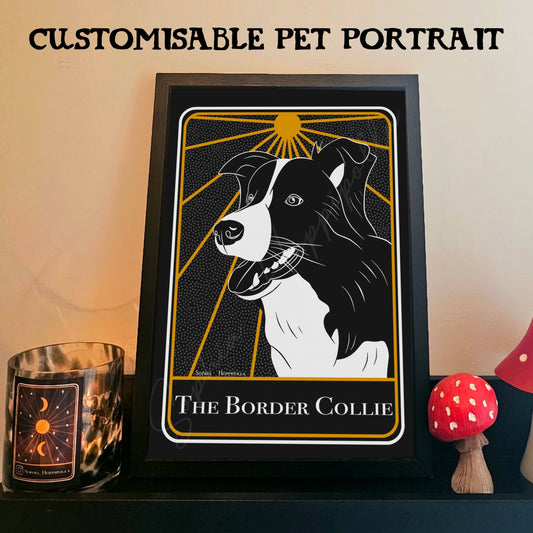 Border Collie Portrait Tarot Card Print
