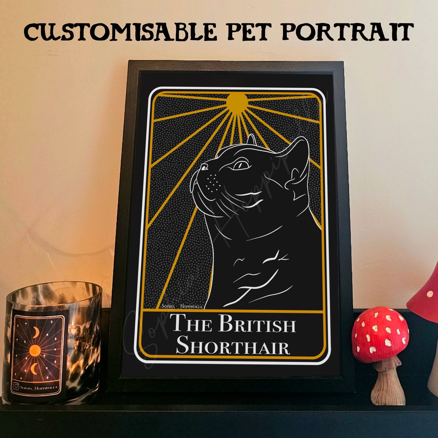 British Shorthair Cat Portrait Tarot Card Print