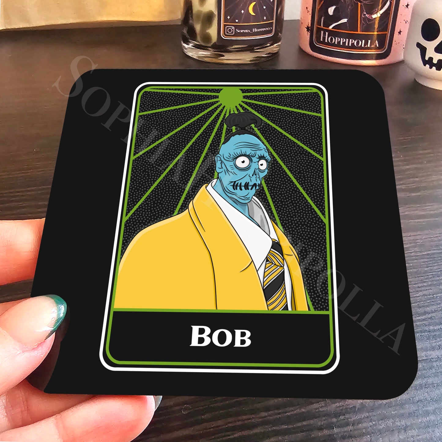 Wee Headed Zombie Tarot Card Coaster
