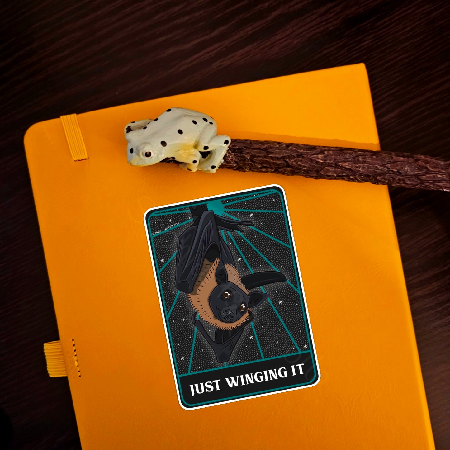 Just Winging It Bat Sticker