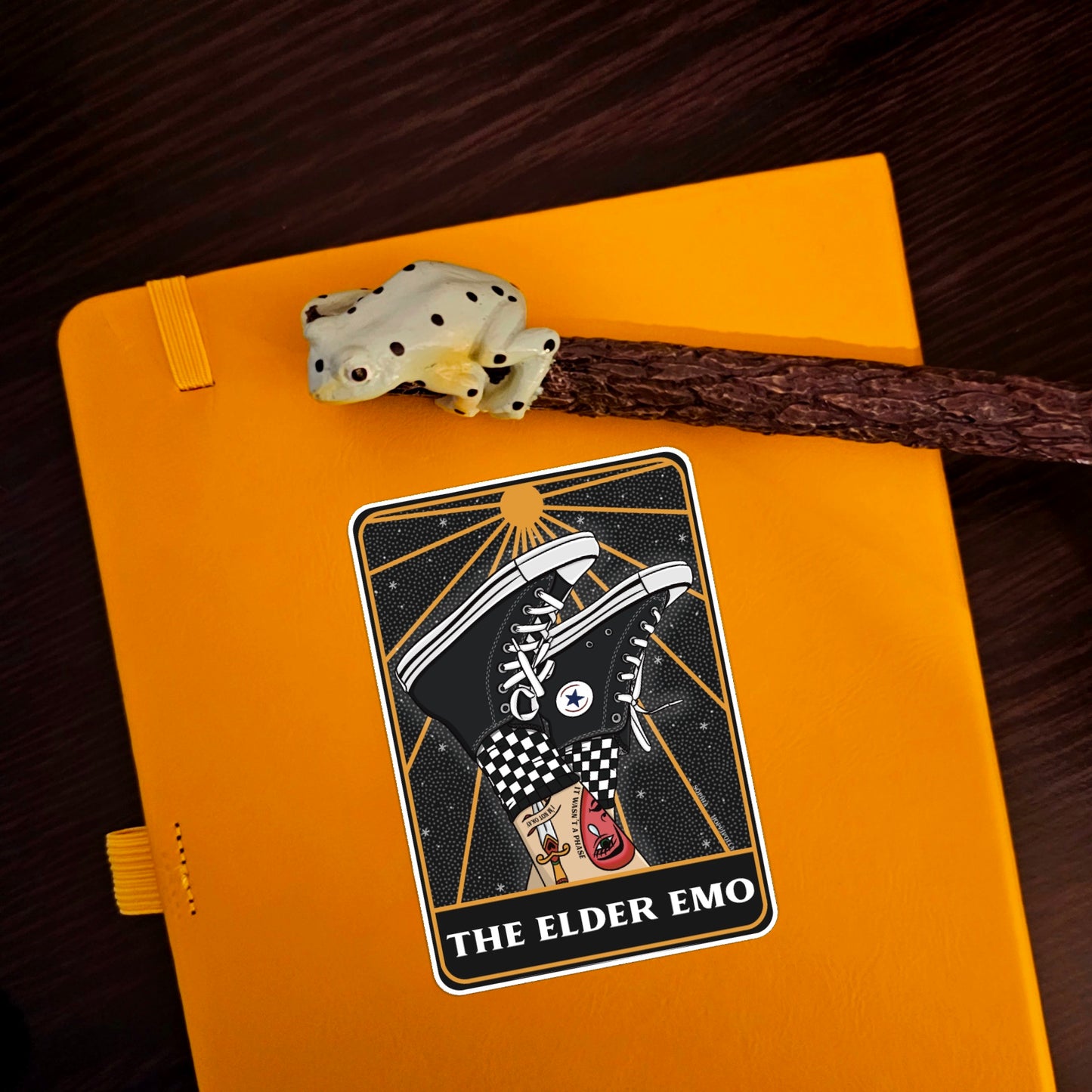 Elder Emo Tarot Card Style Sticker
