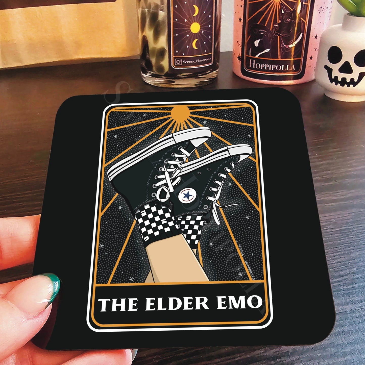 Elder Emo Tarot Card Coaster