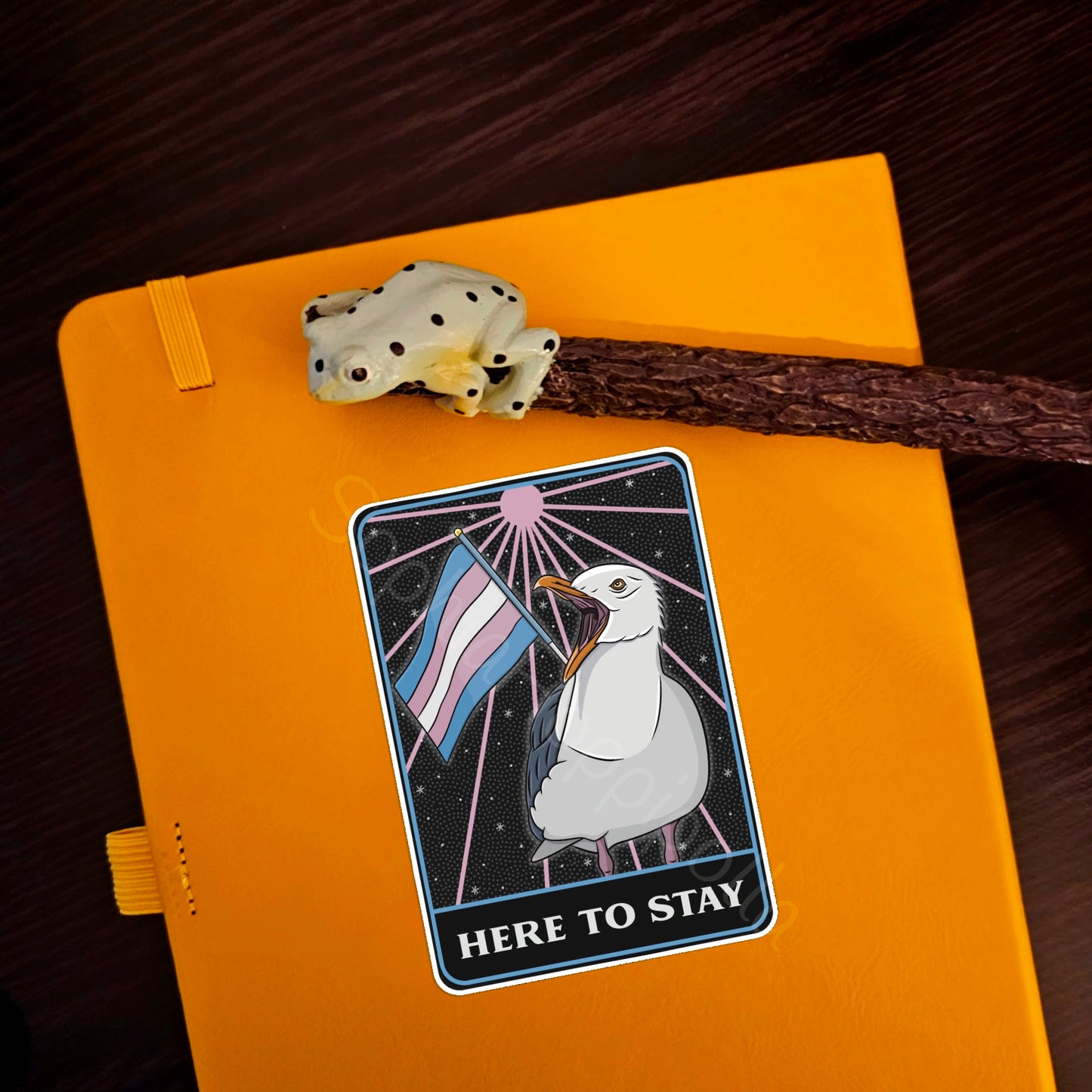 Here To Stay Tarot Card Sticker