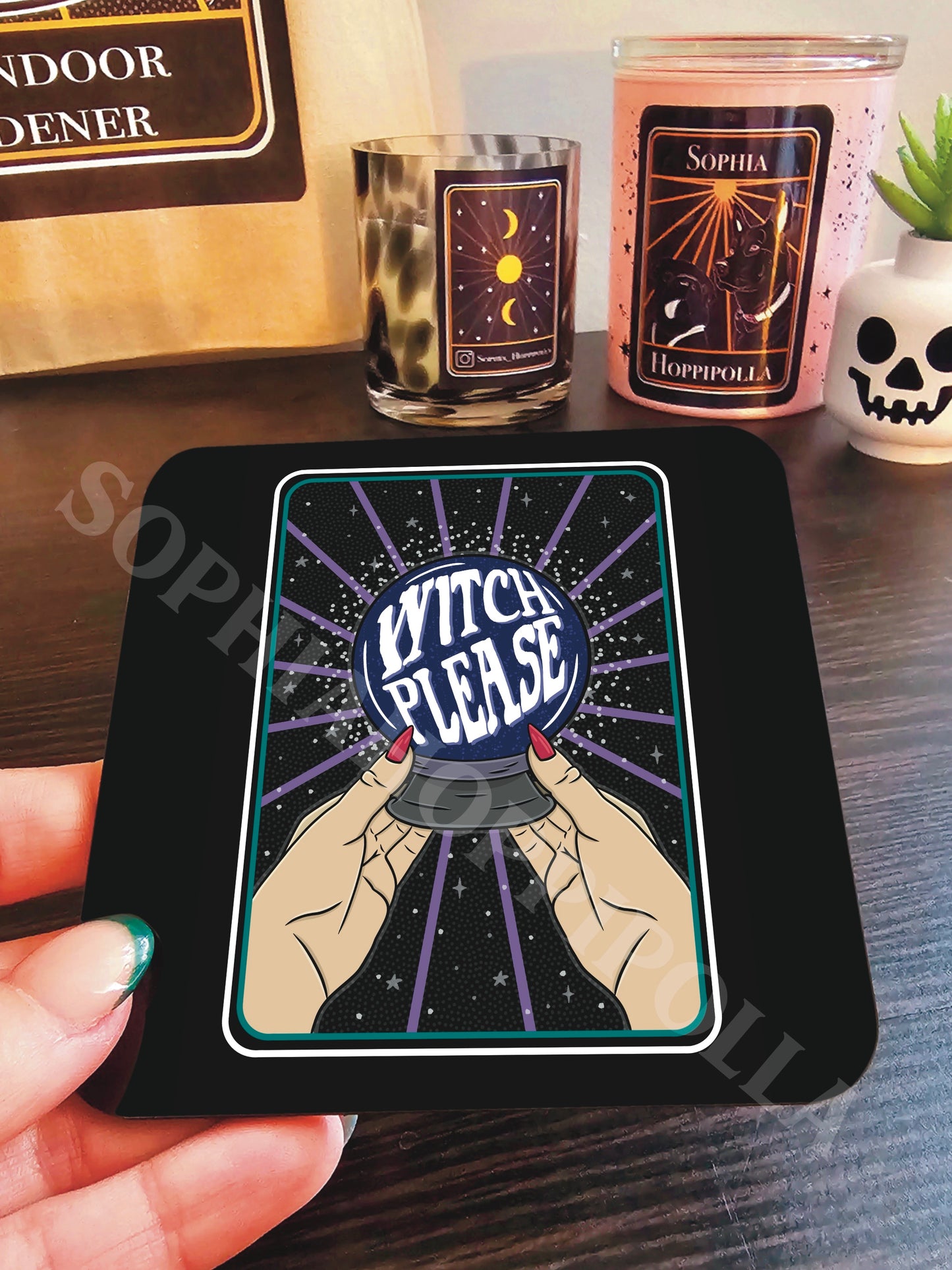 Witch Please Tarot Card Coaster