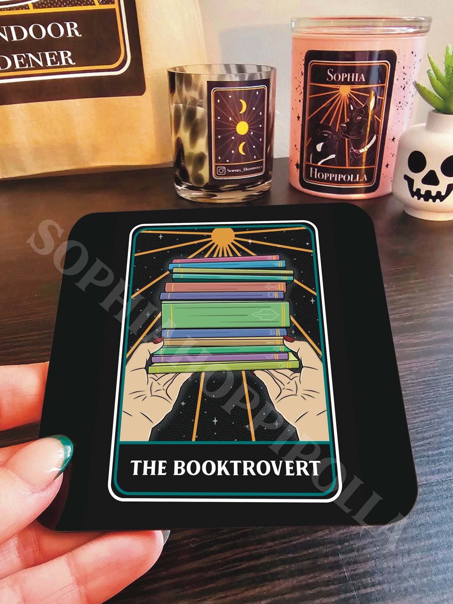 Booktrovert Tarot Card Coaster