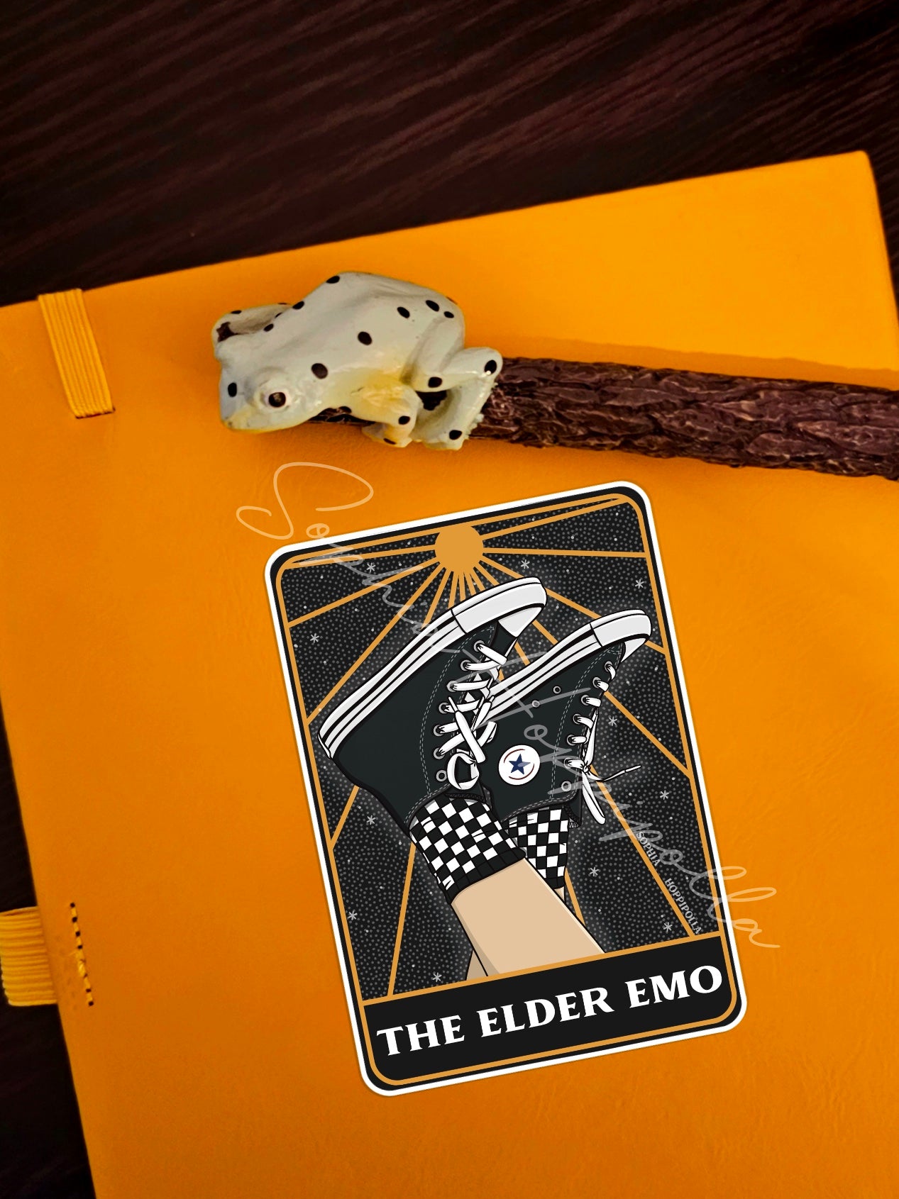 Elder Emo Tarot Card Style Sticker