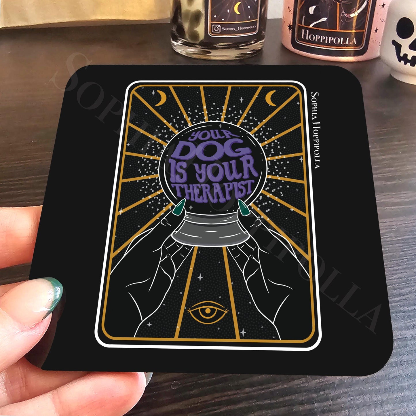 Pet Therapist Tarot Card Coaster