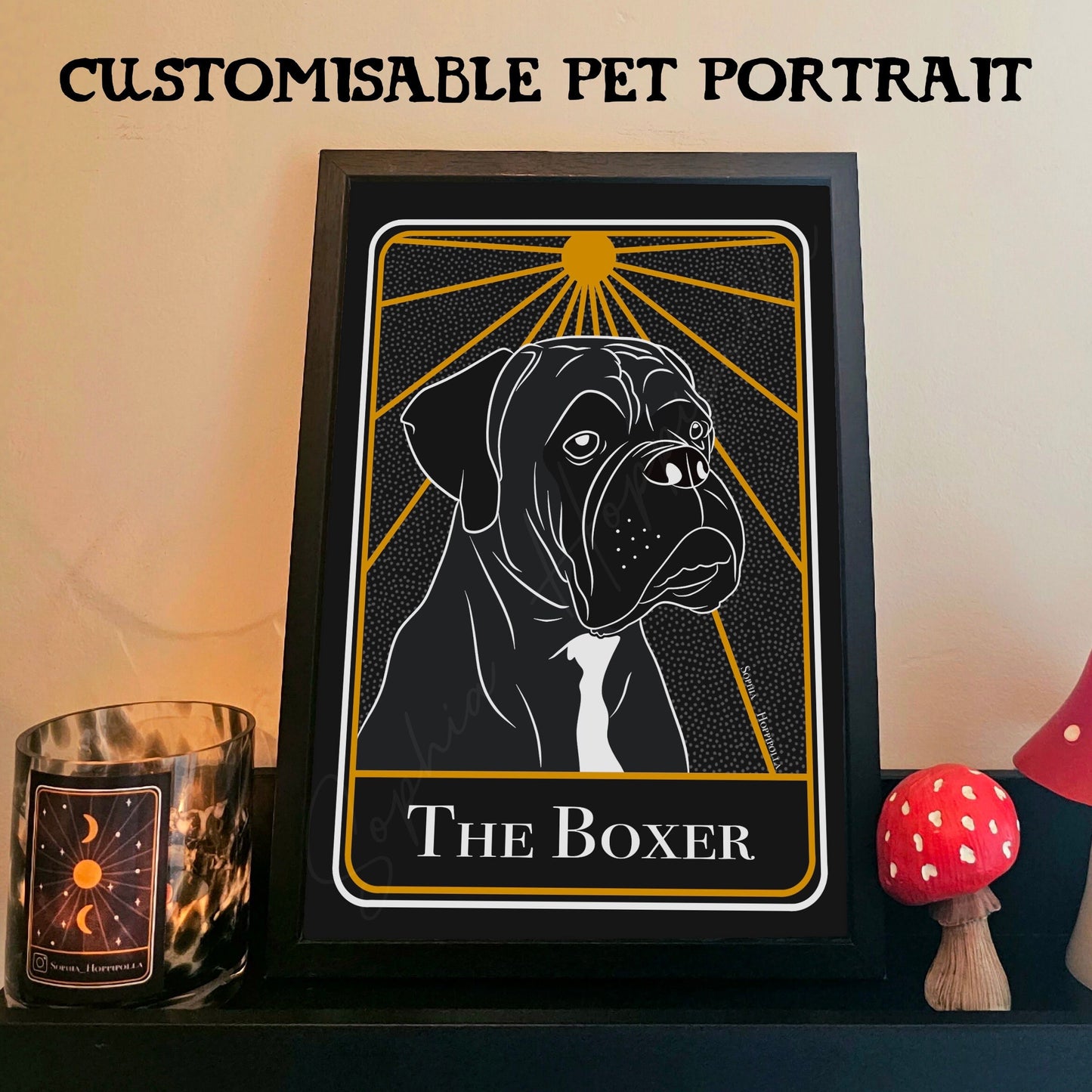 Boxer Portrait Tarot Card Print