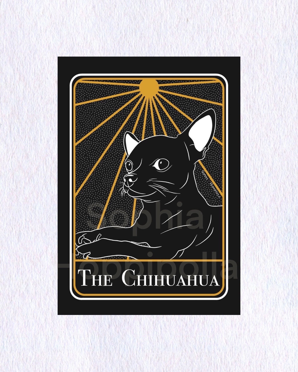 Customisable Chihuahua Portrait Tarot Card Print | Houseware Gift Pet Owner Personalised Decoration Dog Gift Pet Memorial