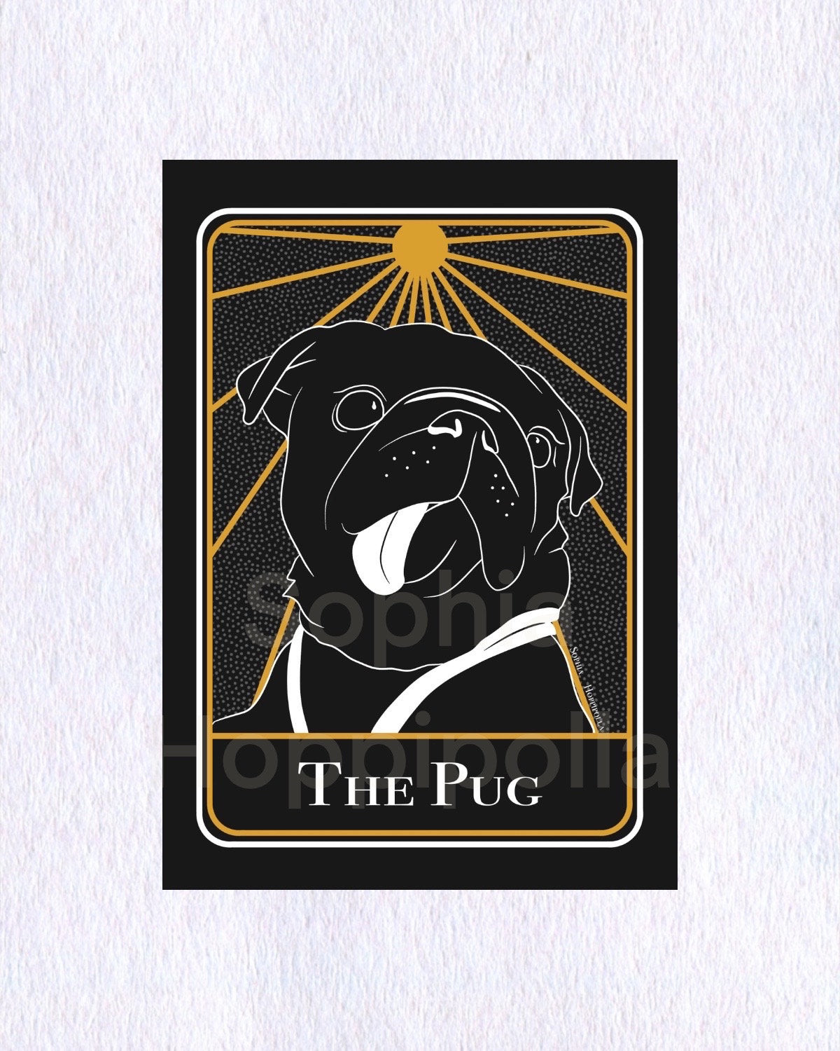 Customisable Pug Portrait Tarot Card Print | Houseware Gift Pet Owner Personalised Decoration Dog Gift Pet Memorial