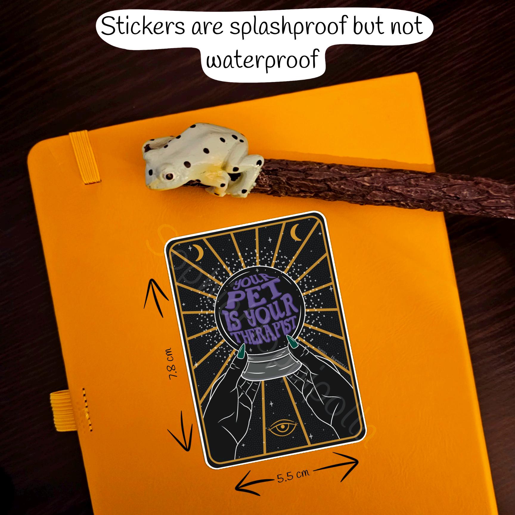 Pet Therapist Tarot Card Style Sticker | Witchcraft Gift Fortune Stationary Halloween