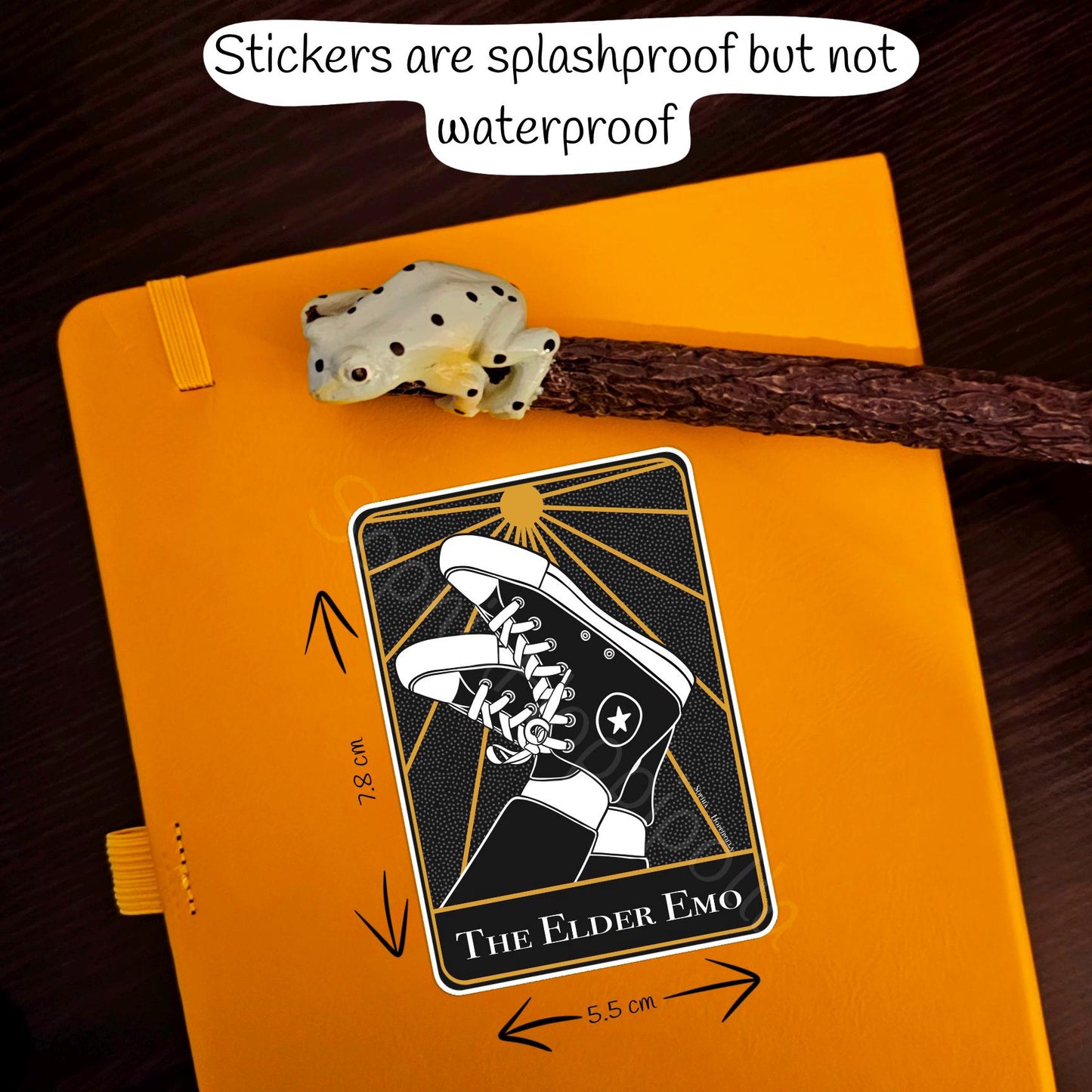 Elder Emo Tarot Card Style Sticker | Witchcraft Gift Stationary Halloween Gift