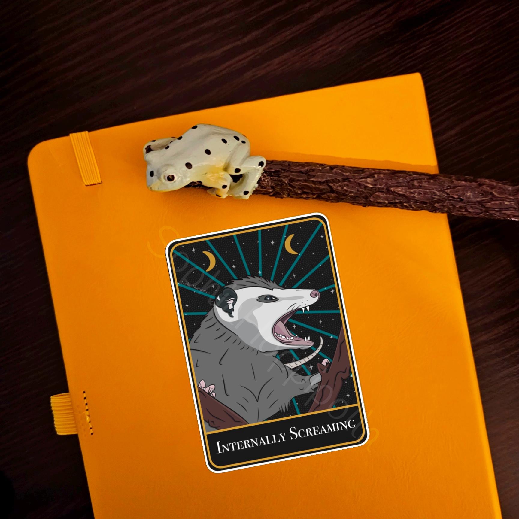 Wrath Tarot Card Style Sticker | Witchcraft Gift Stationary Halloween | 7 Deadly Sins | Screaming Possum Screaming Opossum