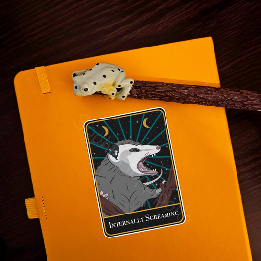 Wrath Tarot Card Style Sticker | Witchcraft Gift Stationary Halloween | 7 Deadly Sins | Screaming Possum Screaming Opossum