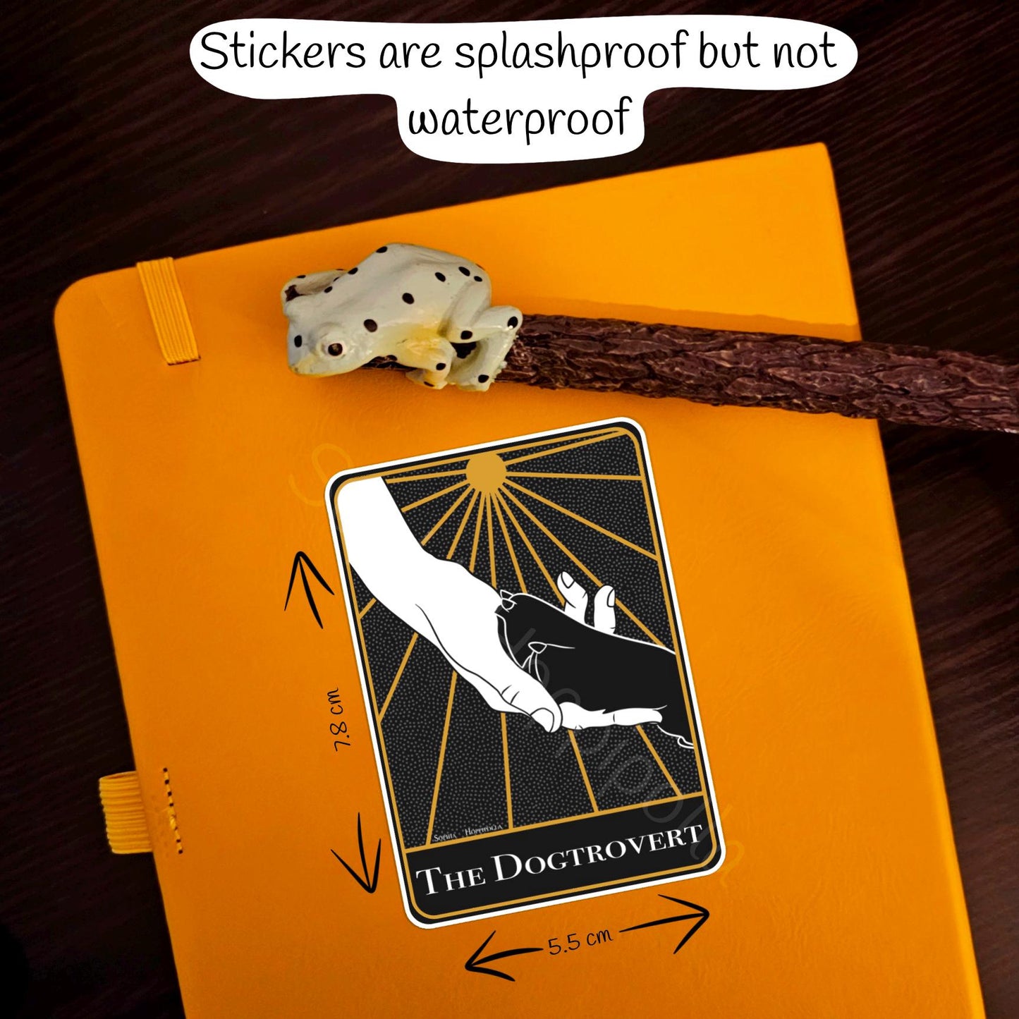 Dogtrovert Tarot Card Style Sticker | Witchcraft Gift Fortune Stationary Halloween Dog Lover