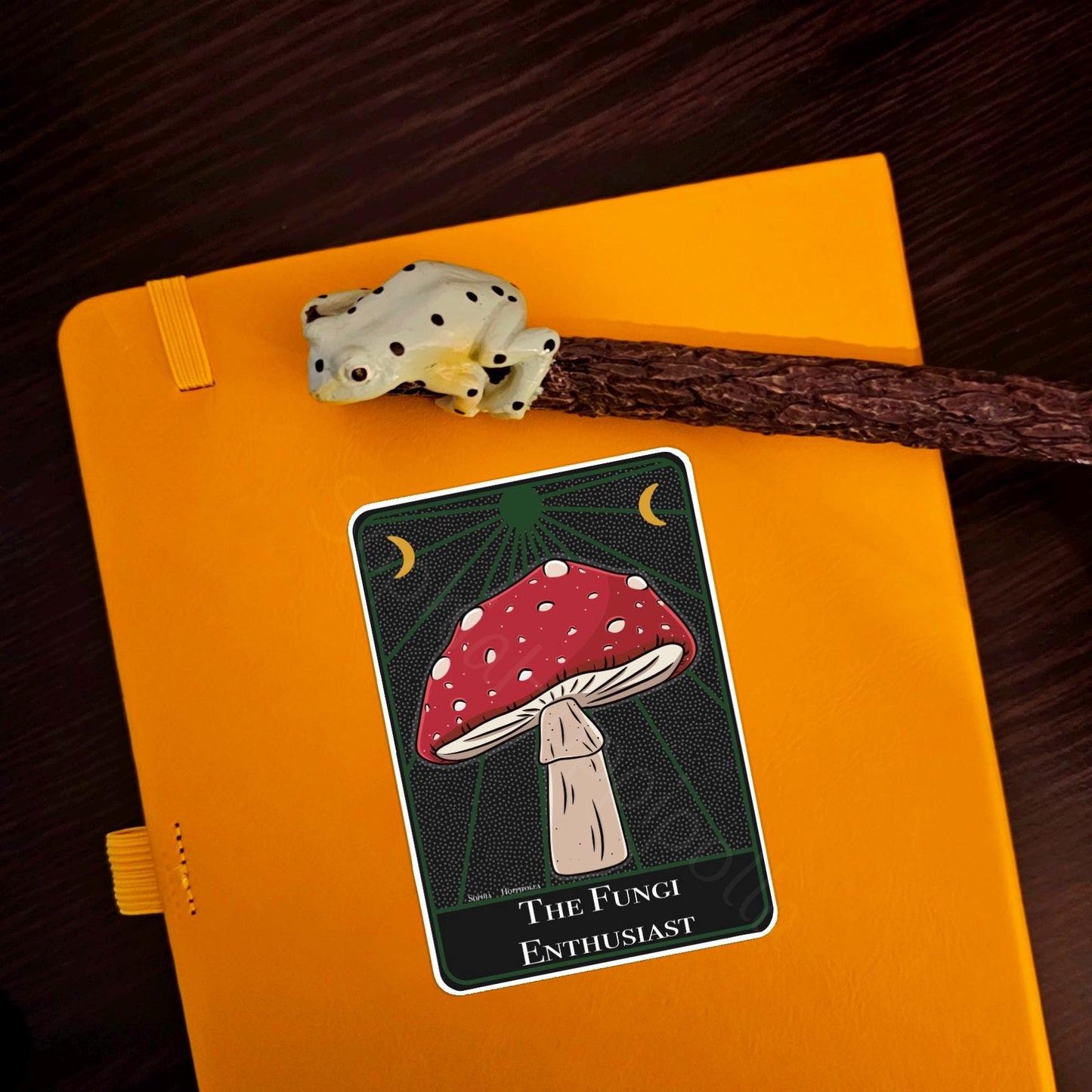 Fly Agaric Tarot Card Style Mushroom Sticker | Witchcraft Gift Fungi Stationary Halloween