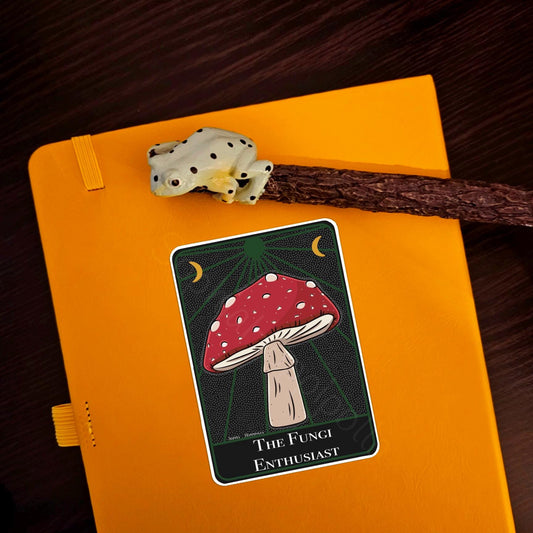 Fly Agaric Tarot Card Style Mushroom Sticker | Witchcraft Gift Fungi Stationary Halloween