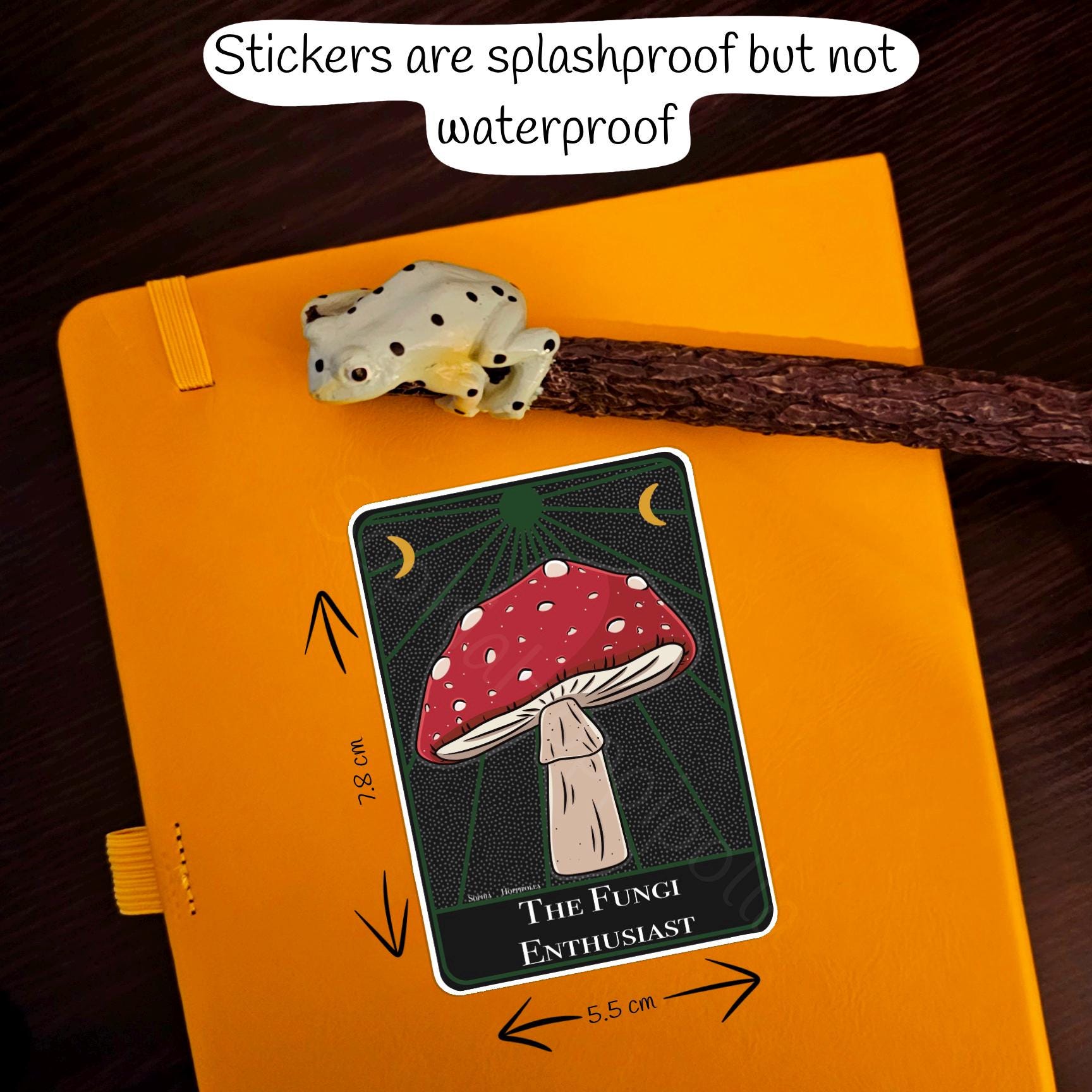 Fly Agaric Tarot Card Style Mushroom Sticker | Witchcraft Gift Fungi Stationary Halloween