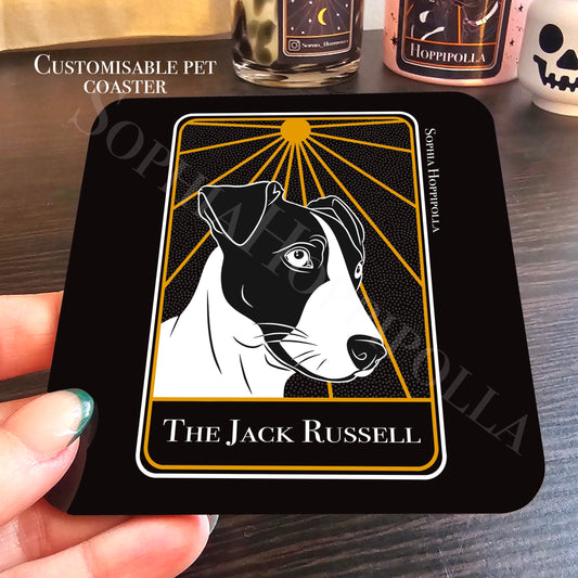 Jack Russell Portrait Tarot Card Coaster