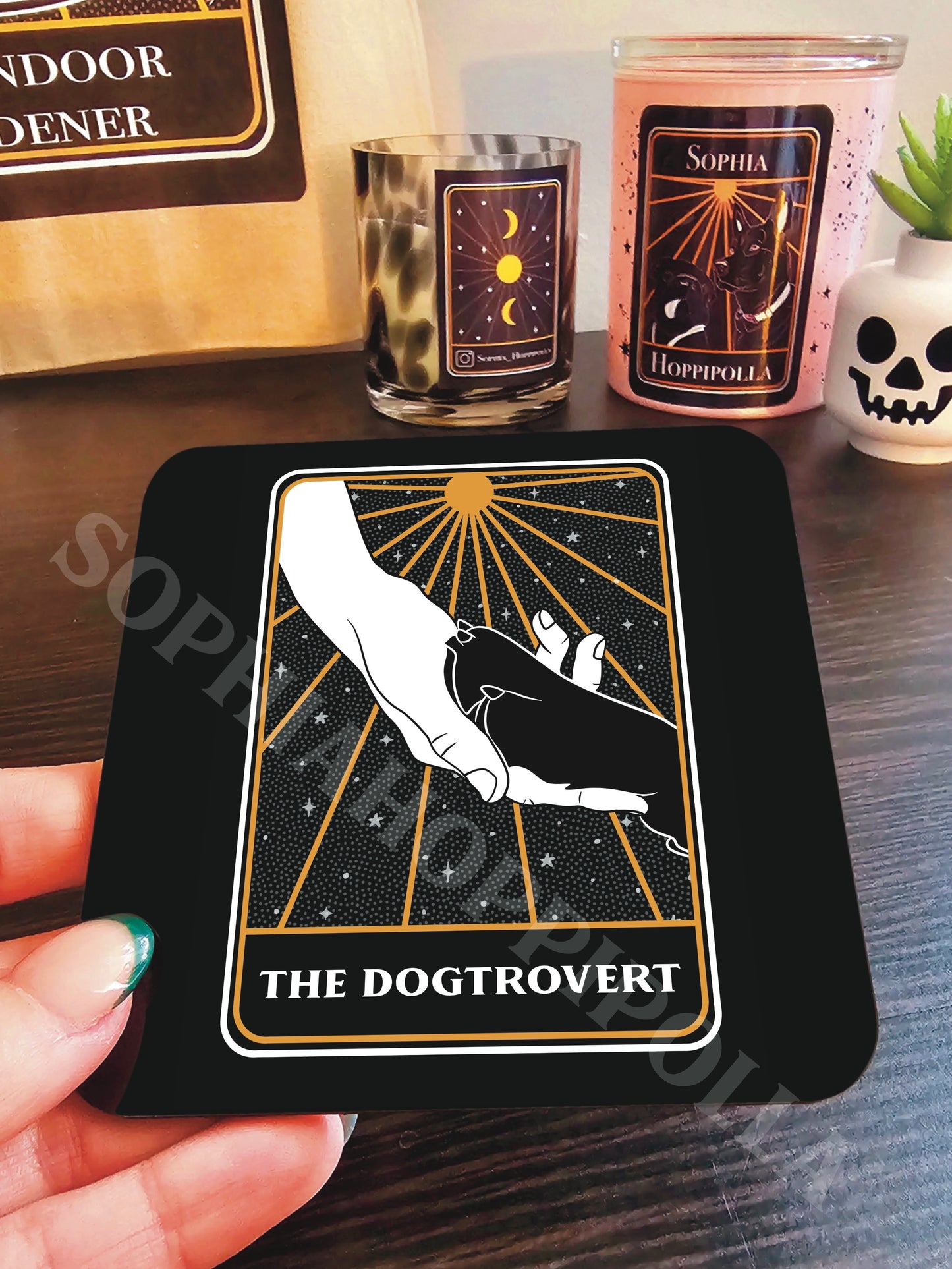 Dogtrovert Tarot Card Coaster