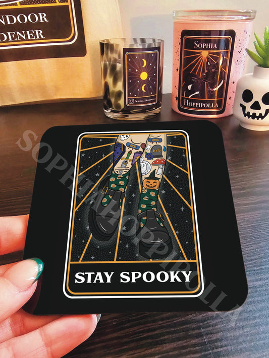 Stay Spooky Tarot Card Coaster