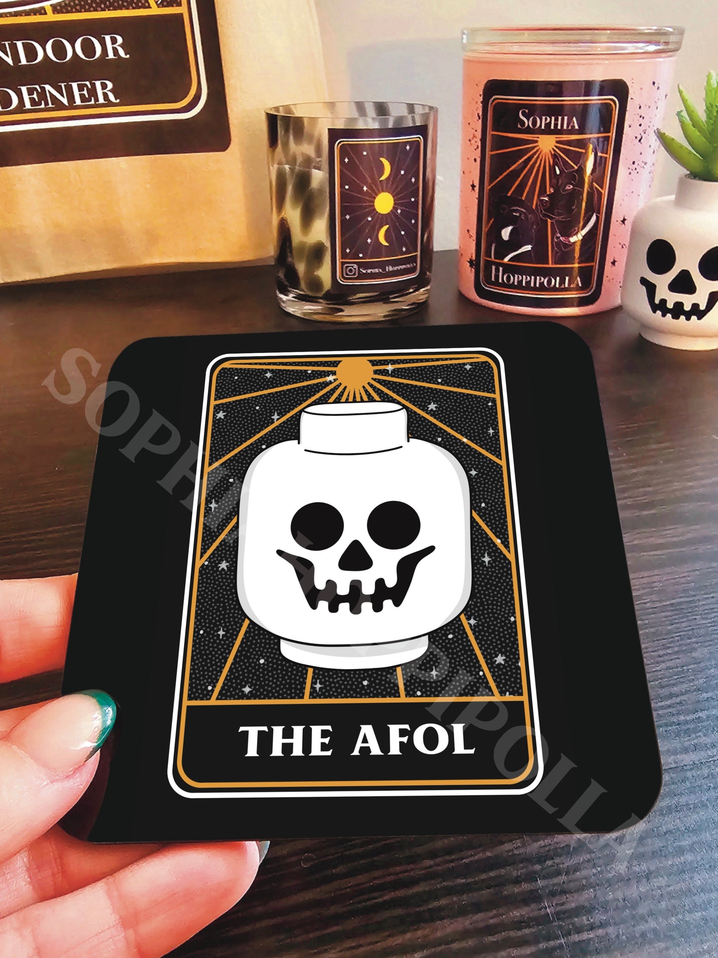 Brick Fan Tarot Card Coaster