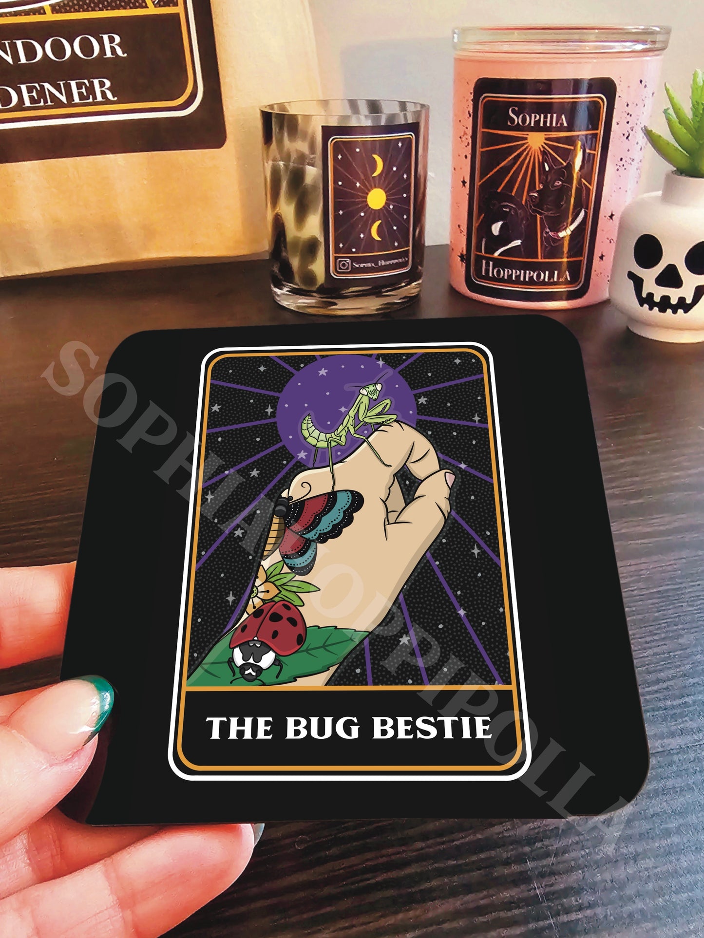Bug Bestie Tarot Card Coaster