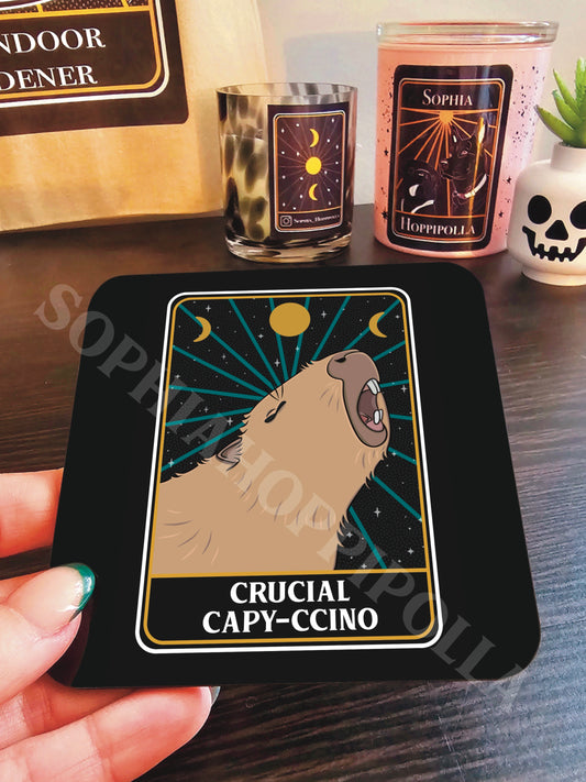 Capybara Portrait Tarot Card Coaster