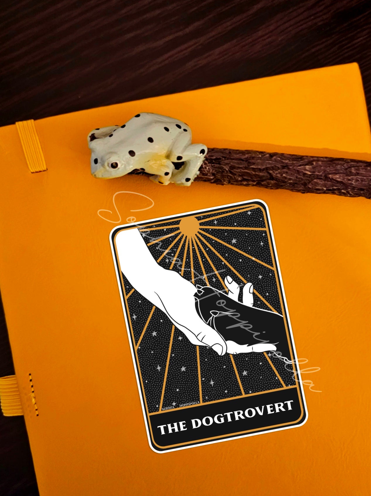 Dogtrovert Tarot Card Style Sticker