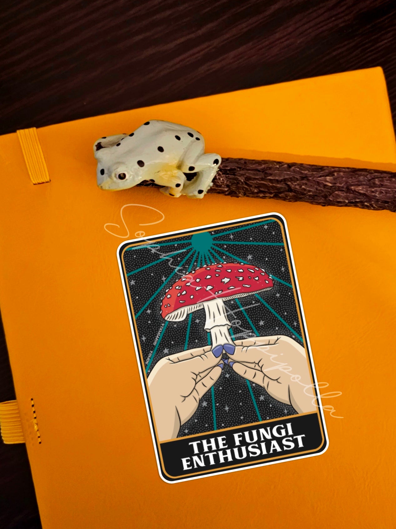 Fungi Enthusiast Tarot Card Style Mushroom Sticker
