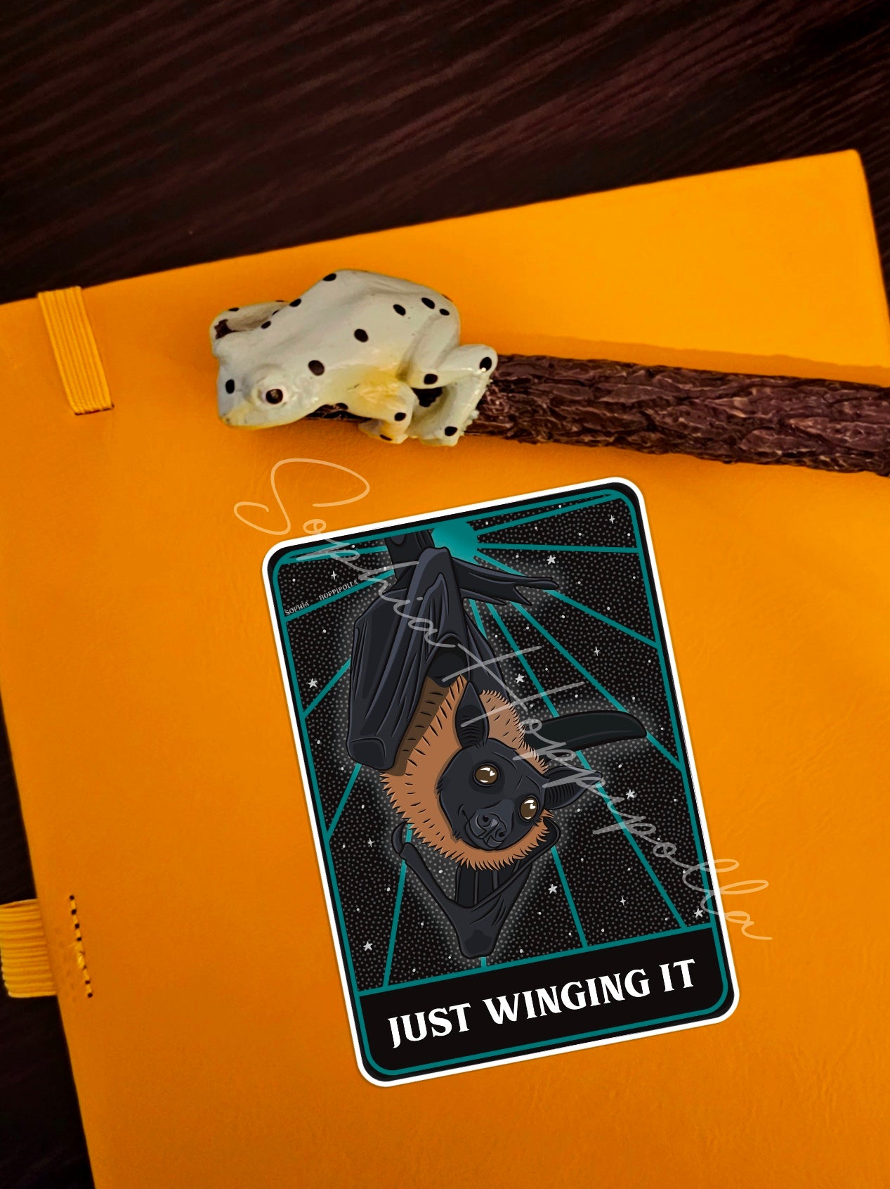Just Winging It Bat Sticker