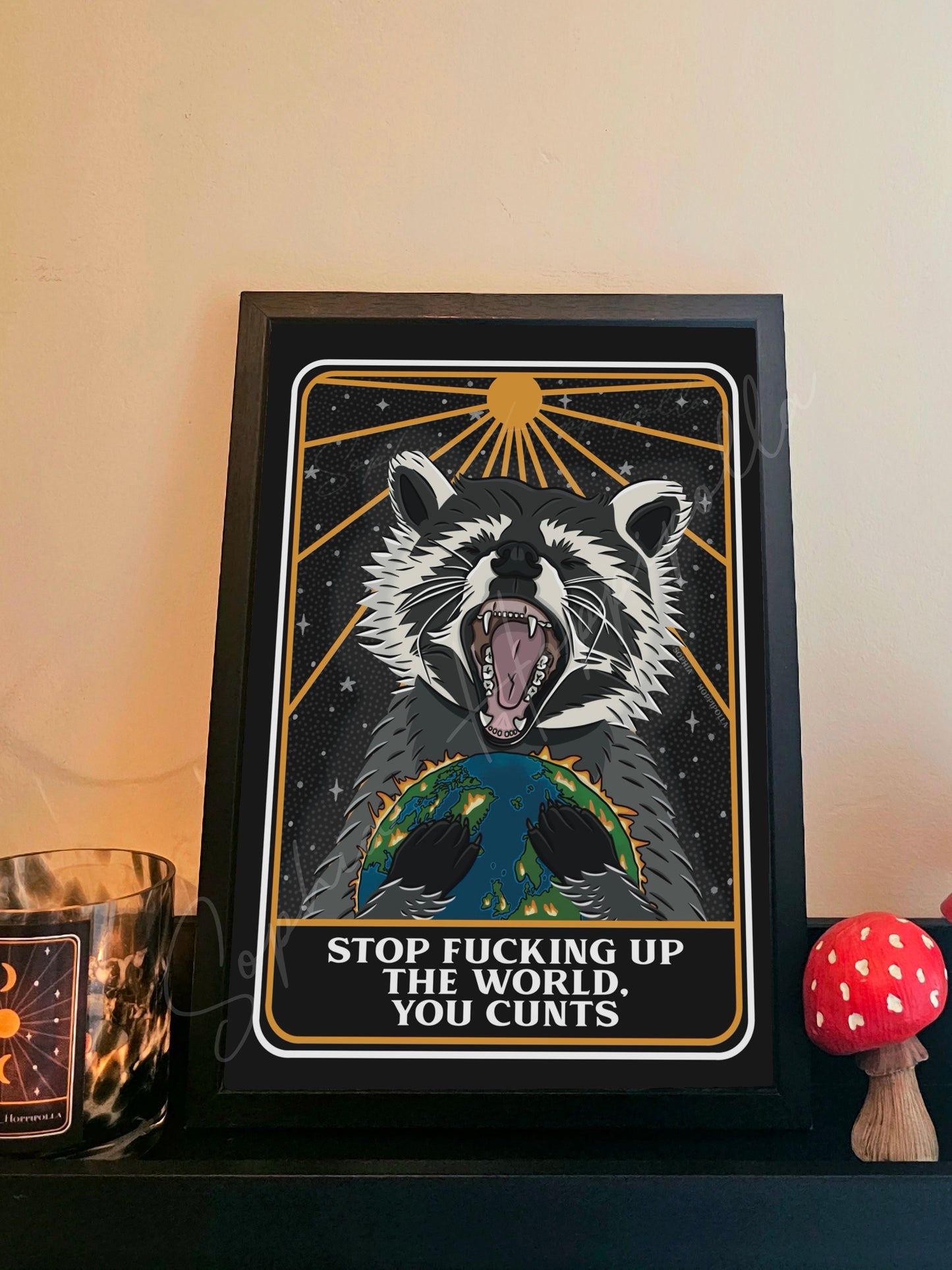 Rogan The Raging Racoon Print | Different Titles Available