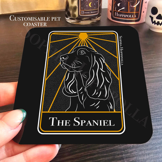 Spaniel Portrait Tarot Card Coaster