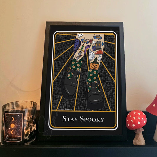 Stay Spooky B*tch Tarot Card Print Colour