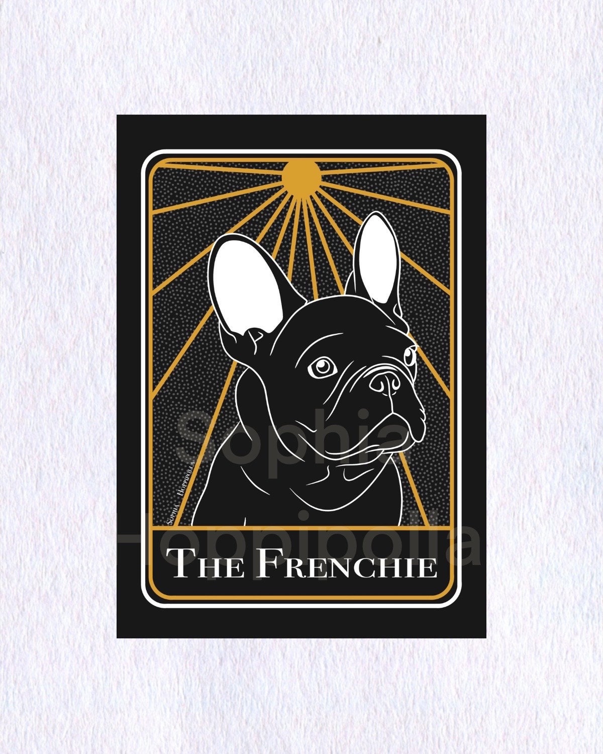 Customisable Frenchie Portrait Tarot Card Print | Houseware Gift Pet Owner Personalised Decoration Dog Gift Pet Memorial