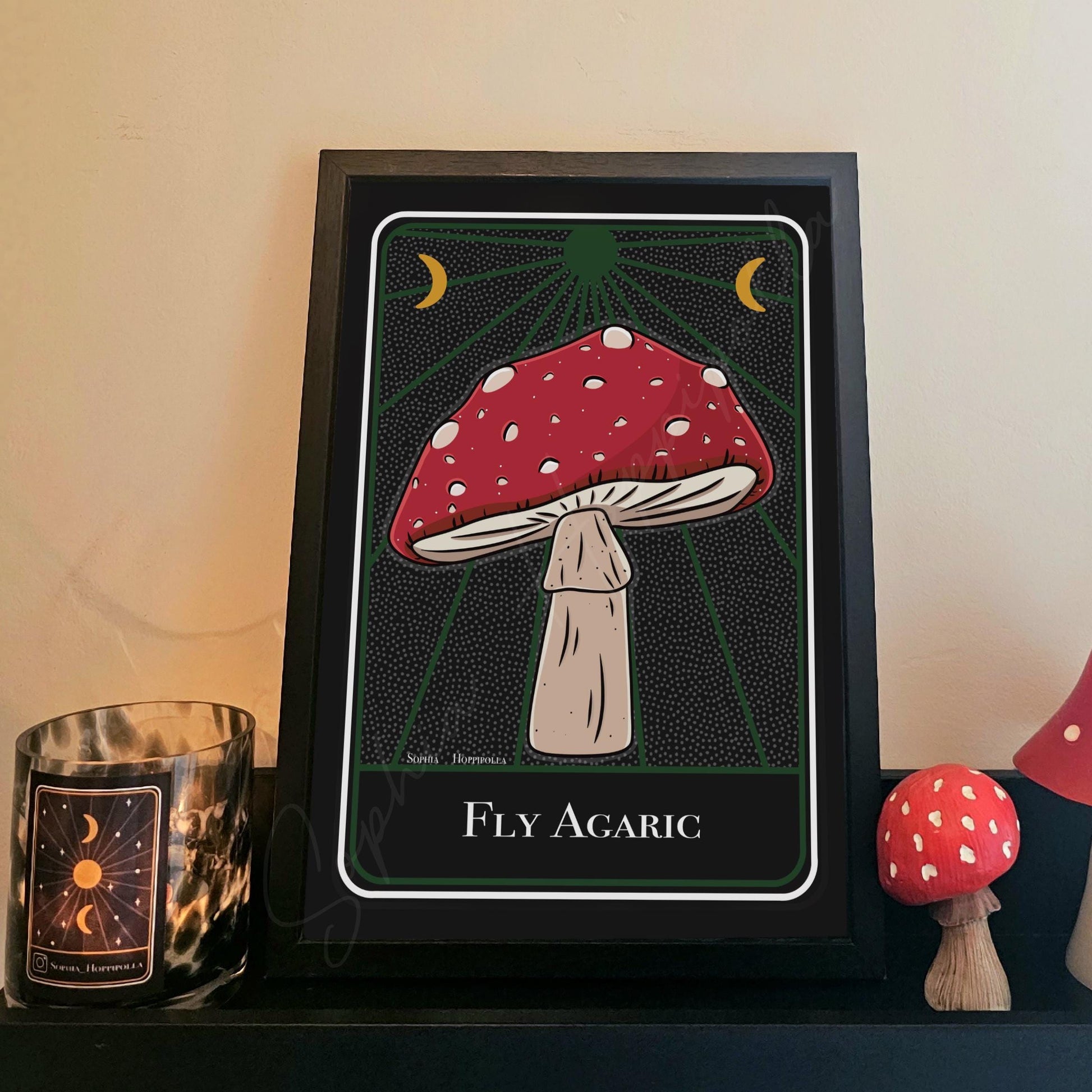 Fly Agaric Tarot Card Print | Houseware Mushroom Gift Fungi Decoration Amanita Muscaria