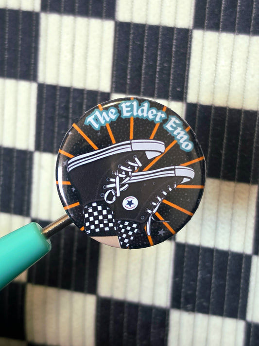 Elder Emo Button Badge